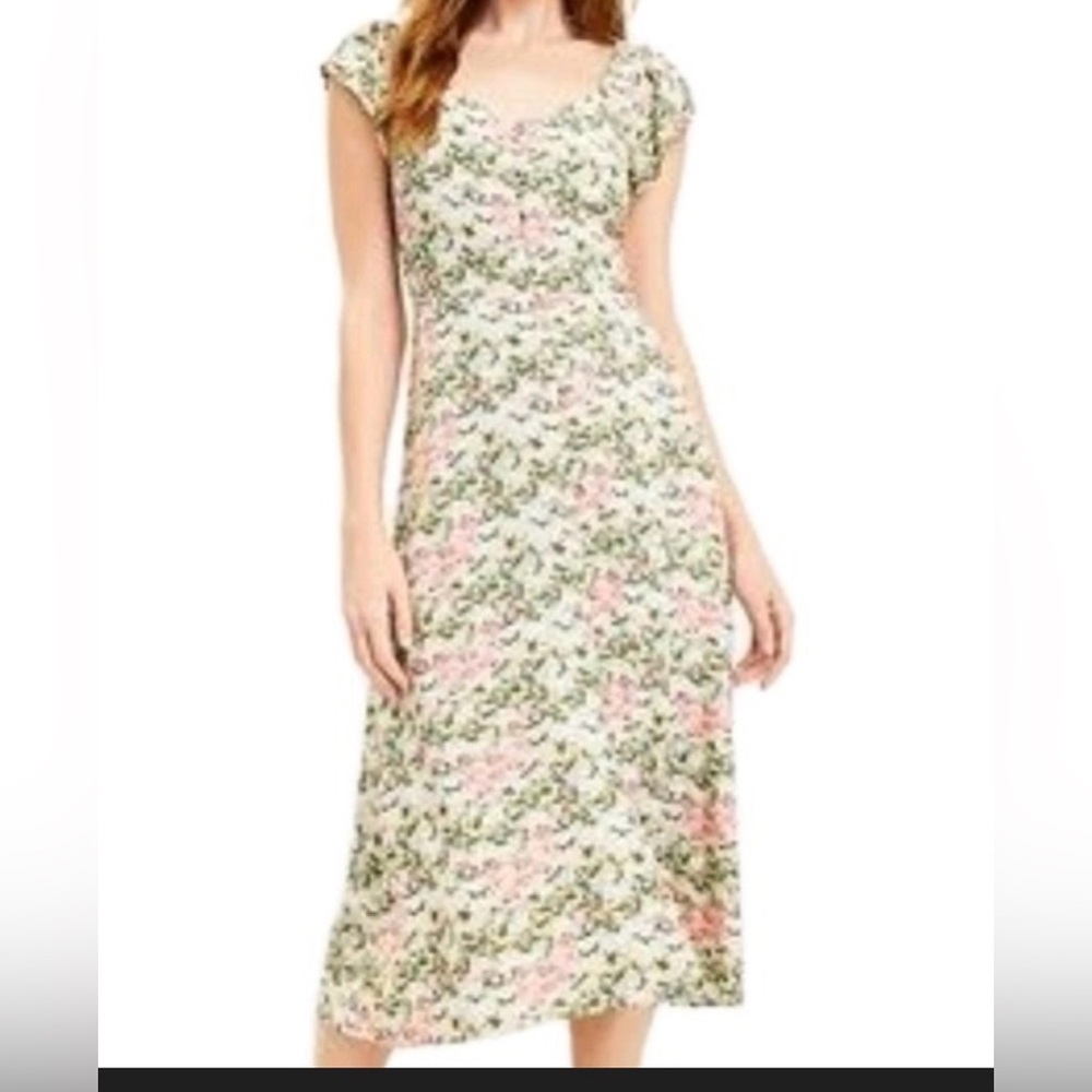 LOFT NWT Floral Button Down Midi Dress Medium